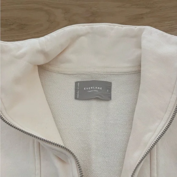 Everlane Off-White Quarter-Zip Pullover - Picture 2 of 2